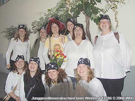 Junggesellinnenabschied beim Weinfest in Oberwesel am Rhein.