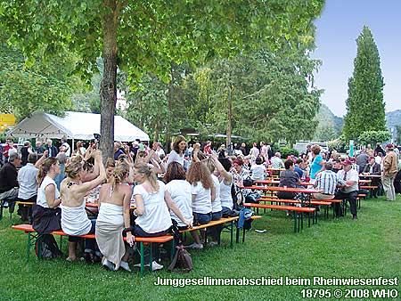 Junggesellinnenabschied beim Rheinwiesenfest Bacharach am Rhein.